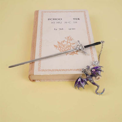 🐉 Dein Name auf einem Lesezeichen in Form eines Fantasy-Drachenschwertes!