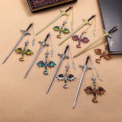 🐉 Dein Name auf einem Lesezeichen in Form eines Fantasy-Drachenschwertes!